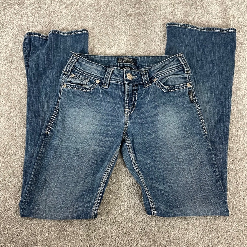 Silver Jeans Womens 29 x 32 Suki Surplus Bootcut Y2K Medium Wash (Tag 27 x 34) - Picture 4 of 14